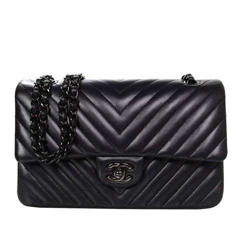 chanel all black chevron bag|Chanel double flap small.